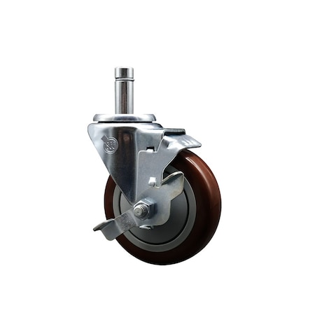 Service Caster Regency 460UCRTCSTRB Replacement Caster with Brake REG-SCC-GR20S414-PPUB-MRN-TLB-845